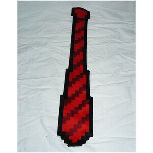 RARE & HTF RED Think Geek 8-Bit Black & Red Pixel Clip On Novelty Necktie